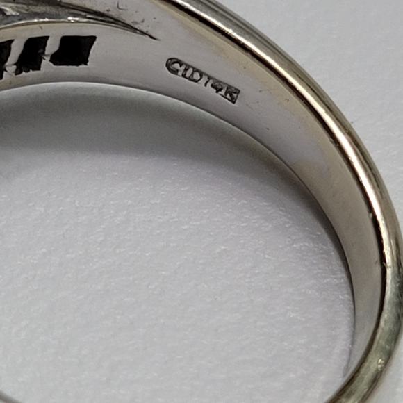 14k solid gold and genuine Tanzanite and diamond ring sz 7. - Picture 5 of 11